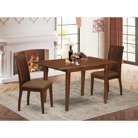 East West Furniture 3 Piece Picasso Dinette Set - Mahogany PSIP3-MAH-C